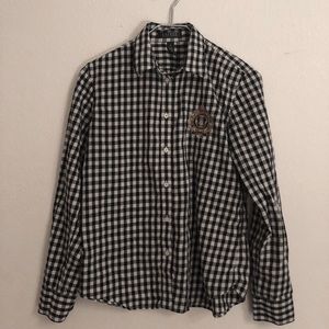 LAUREN RALPH LAUREN Plaid Button Up W/Crest